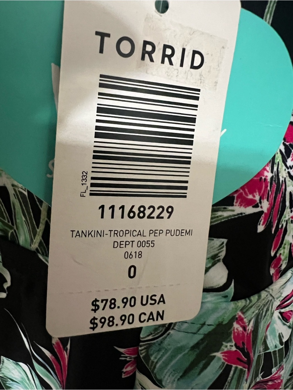 Torrid Swim Vixen Tropical Peplum Tankini / 12 / Push Up / Shapewear / Swim - Picture 6 of 11